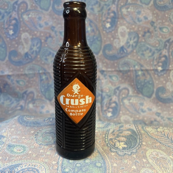 ORANGE CRUSH Other - Vintage orange crush Ribbed Beehive Amber glass bottle 7oz 1970's